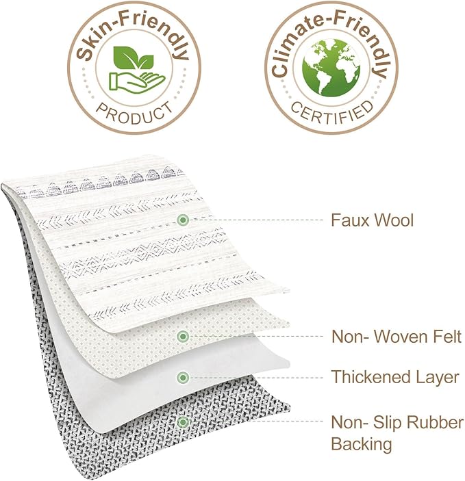 Nakagishi 5x8 Area Rug Living Room: Washable Boho Large Neutral Soft Farmhouse Rugs Stain Resistant Modern Indoor Floor Non-Slip Carpet for Bedroom Nursery Kids Playroom Office Dining Room Dorm- Gray