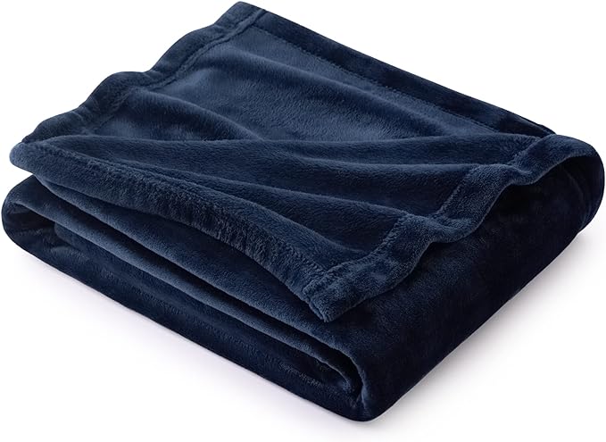 Bedsure GentleSoft Navy Blue Throw Blanket for Couch - 300GSM Soft Cozy Fleece Blankets for Home Decor Gifts, 50x60 Inches
