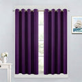 Yakamok Light Blocking Window Blackout Curtains Thermal Insulated Room Darkening Drapes for Bedroom,Solid Grommet Top Window Panels, 52x45 Inch, Purple, One Pair