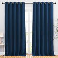 NICETOWN Moroccan Blue 102 inch Curtains, Grommet Thermal Insulated Window Treatments Room Darkening Drape Room Divider for Living Room/Bedroom, W66 x L102, 2 Panels