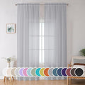 OWENIE Light Grey Sheer Curtains 90 Inches Long for Living Room 2 Panels Set, Soft Solid Living Room Sheer Curtains for Bedroom, Rod Pocket Light Filtering Farmhouse Curtains, 42" Wx90 L