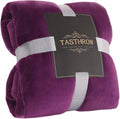 TASTHROW Large Flannel Fleece Throw Blanket, 60×80 Inch - Cozy Lightweight Thick Blanket - All Seasons Suitable for Women, Men and Kids (Purple)