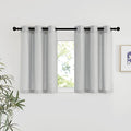 NICETOWN Linen 36 inch Curtains for Kitchen Window, Grommet Thick Flax Linen Gray Small Window Treatments Privacy Assured with Light Filtering for Cafe/Kids Room, W42 x L36, 2 Panels