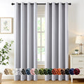 MIULEE Greyish White Blackout Curtains for Bedroom Living Room 84 Inches Long 2 Panels, Thermal Insulated Room Darkening Drapes Grommet Noise Reduction Light Blocking Window Treatments 50x84 Inch