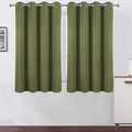 LEMOMO Blackout Curtains 52 x 45 inch/Olive Green Curtains Set of 2 Panels/Thermal Insulated Room Darkening Bedroom Curtains