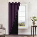 Yakamok 100% Blackout Curtains 84 Inches Long, 2 Thick Layers Heat and Full Light Blocking Soft Thermal Insulated Drapes for Bedroom(52" Wide Each Panel, Purple, 1 Panel)