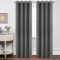 Joydeco Blackout Curtains 95 Inch Length 2 Panels Set, Thermal Insulated Long Curtains& Drapes 2 Burg, Room Darkening Grommet Drapes for Living Room Bedroom Window (W52 x L95 Inch, Light Grey)