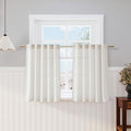 Nanspring Cream 36 Inch Length Kitchen Curtains Linen Blend Back Tab Privacy Light Filtering Bathroom Window Curtains Modern Sheer Short Curtain for Front Small Door Window Laundry RV Camper 26x36