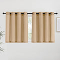 NICETOWN Burlap Linen Kitchen Curtains 36 inch Length, Decorative Thick Flax Small Window Treatments Privacy Assured with Light Filtering for Bedroom/Bathroom, W55 x L36, 2 Panels