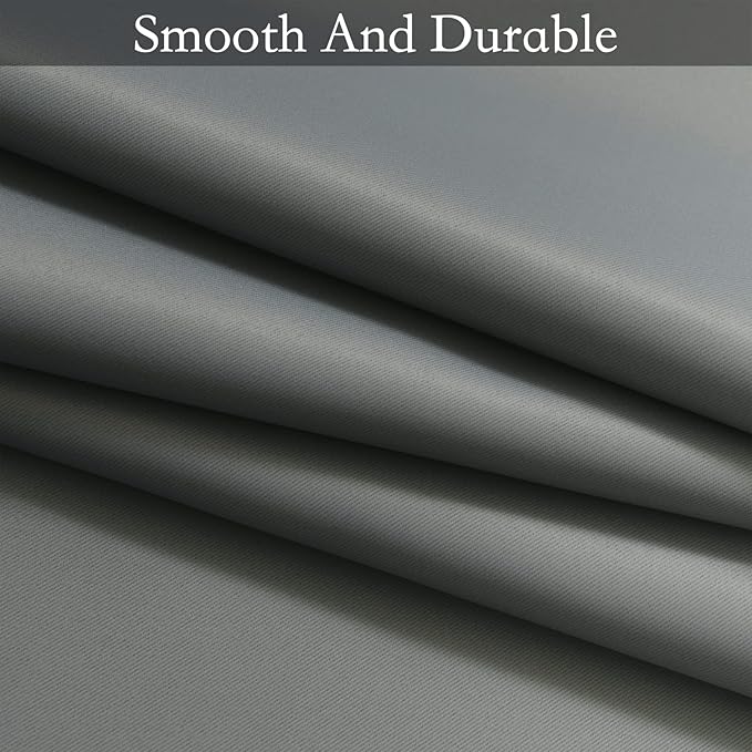 SimpleHome Ombre Room Darkening Curtains for Bedroom, Gradient Grey to Gray White Light Blocking Thermal Insulated Grommet Window Curtains/Drapes for Living Room,2 Panels, 62x84 inches Length
