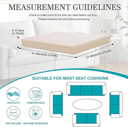 12Pcs Stretch Patio Cushion Covers,Outdoor Couch Covers Replacement,Outdoor Couch & Sofa Slipcovers,for Patio Furniture Cushion Covers,Washable Reusable Furniture Protector (Beige,Cover Only)