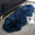 Ashler Faux Fur Rug, Dark Blue Area Rugs, Fluffy Sheepskin Fur Rug, Fuzzy Ultra Soft 2 x 6 Ft Rugs, Machine Washable Shag Rug, Nursery Throw Rugs for Bed, Living, Kids Room