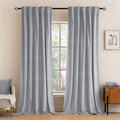 MIULEE Greyish White Velvet Curtains 84 inches 2 Panels - Luxury Blackout Curtains for Bedroom Living Room Thermal Insulated Super Soft Window Drapes Rod Pocket & Back Tab, W52 x L84 inches