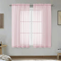 OVZME Blush Pink Sheer Curtains 54 Inches Long 2 Panels - Soft Light Filtering Window Sheer Panels for Living Room/Bedroom, Top Dual Rod Pocket, 1 Pair, Each 42Wx54L Inches