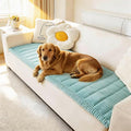 Couch Cover for Dogs Washable, Fuzzy Pet Couch Covers for 3 Cushion Sofa Pet Friendly, Non Slip Sofa Cover (Blue, 27.6" x 82.7"/70 x 210cm)