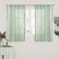LAMIT Linen Curtains 48 Inch Length 2 Panels, Light Filtering Panels Back Tab and Rod Pocket Neutral Drapes for Kitchen/Window/Loft Room/Bedroom, 34 x 48 Inch Fresh Green
