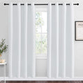 NICETOWN Blackout Curtains Panels for Bedroom, 2 Panels, 52 x 70 Inch, Greyish White, 3 Pass Microfiber Noise Reducing Thermal Insulated Solid Ring Top Blackout Window Drapes