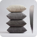 Topfinel Euro Shams Decorative Throw Pillows Covers for Bedroom,Large Cream Grey Fluffy Corduroy Western Home Decor Cushion Cases,Soft Neutral Gray Shams Set of 4 26x26 Inch