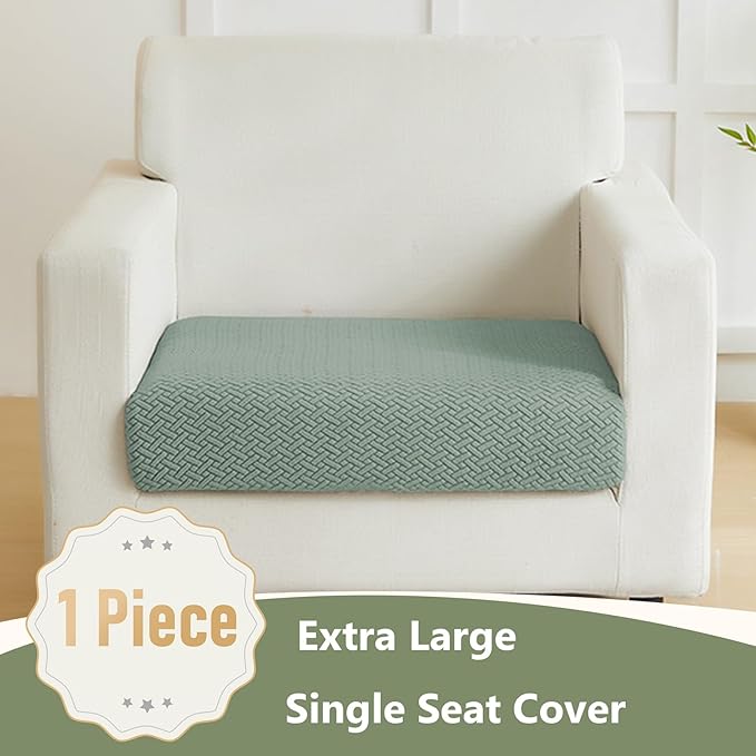 Couch Cushion Covers for Sofa Couch Covers Wear-Resistant Universal Sofa Cover Washable Stretch for Sectional Slipcovers (Texture-Green,Extra Large Single Seat Cover)
