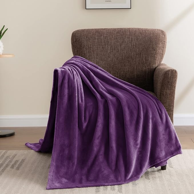 BEDELITE Fleece Blanket Purple Throw Blankets for Couch & Bed, Luxury Plush Cozy Fuzzy Blanket 50" x 60", Super Soft Warm Lightweight Throw Blanket for Travel Camping