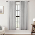Linen Blend Grey Curtains for Living Room Back Tab Modern Farmhouse Semi Sheer Light Gray Curtains 63 inches Long 2 Panels Set Muted Neutral Cotton Texture Window Curtain for Dining Room Bedroom