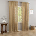YJ YANJUN Vintage Lace Curtains 96 Inches Long-Victorian Floral Pattern Tan Sheer Curtain Panels for Living Room Bedroom,Light Filtering, Rustic Farmhouse Neutral Decor 2 Panels 52W x 96L Taupe