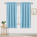 DWCN Blackout Curtains Room Darkening Thermal Insulated Bedroom Curtains Window Curtain Panels, 52 x 63 inches Long, Set of 2 Light Blue Rod Pocket Drapes