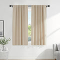 PONY DANCE Living Room Curtains - Window Treatments Blackout Curtain Panels Back Tab & Rod Pocket Draperies Energy Saving Drapes for Dining Room, W 52 by L 72, Biscotti Beige, 2 Pieces