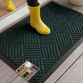 GORILLA GRIP 100% Waterproof All-Season WeatherMAX Doormat US Designed Natural Rubber, Stain and Fade Resistant, Low Profile Indoor Outdoor Door Mats, Easy Clean Patio Mat, 23x35, Green Diamond