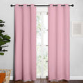 NICETOWN Window Curtain Panels, Thermal Insulated Solid Grommet Blackout Draperies/Drapes for Basement (Crystal Pink, 1 Pair, 34 by 84-inch)