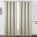 LEMOMO Light Beige Thermal Blackout Curtains/52 x 108 Inch/Set of 2 Panels Room Darkening Curtains for Bedroom