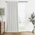 Guken White 100% Blackout Linen Curtains 60 Inch Wide by 90 Inch for Living Room Bedroom Back Tab Thermal Insulated Black Out 1 Drapes Room Darkening Window Curtains,1 Panel