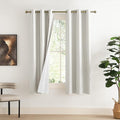 NICETOWN 100% Blackout Linen Texture Curtains 72 inches Long, Ivory, 2 Pcs, Thermal Insulated Full Blackout 2-Layer Lined Drapes, Energy Efficiency Window Draperies for Boy's Room