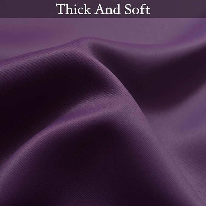 SimpleHome Ombre Room Darkening Curtains for Bedroom, Light Blocking Gradient Purple to Grey White Thermal Insulated Grommet Blackout Window Curtains Drapes for Kids, 2 Panels, 52x63 inches Length