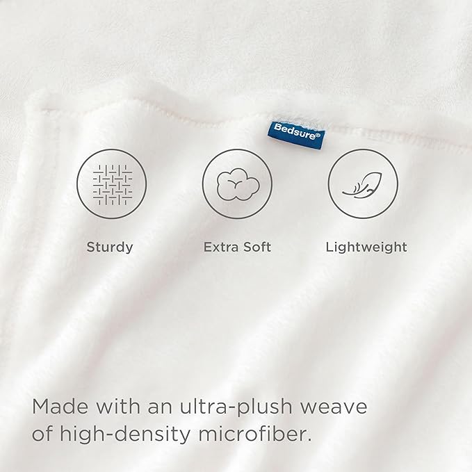 Bedsure GentleSoft Fleece Bed Blankets Full Size White - Soft Lightweight Plush Fuzzy Cozy Luxury Blanket Microfiber, 84x90 inches