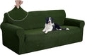 U-NICE HOME Oversized Stretch Sofa Slipcover, Soft Jacquard Fabric Couch Cover, Pet Friendly Furniture Protector, Bronze Green