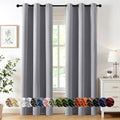 MIULEE Light Grey Blackout Curtains for Bedroom Living Room 72 Inches Long 2 Panels, Thermal Insulated Room Darkening Drapes Solid Grommet Noise Reduction Light Blocking Window Treatments 40x72 Inch