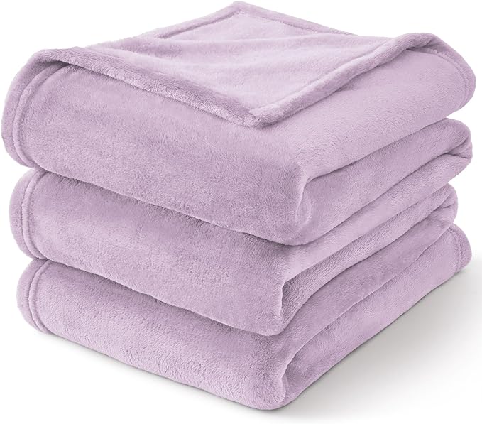 BEDELITE Fleece Blanket Lilac Throw Blankets for Couch & Bed, 300GSM Luxury Plush Cozy Fuzzy Blanket 50" x 60", Super Soft Warm Lightweight Throw Blanket for Travel Camping