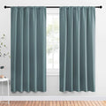 NICETOWN Greyish Blue Blackout Curtains Panels for Window, Thermal Insulated Rod Pocket Blackout Drapes/Draperies for Living Room (2 Panels, W52 x L72 inches)