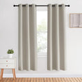 NICETOWN Blackout Curtains for Bedroom, Natural, 34 inches by 70 inches Long Curtains & Drapes for Living Room, Thermal Insulated Window Treatment Draperies for Nursery