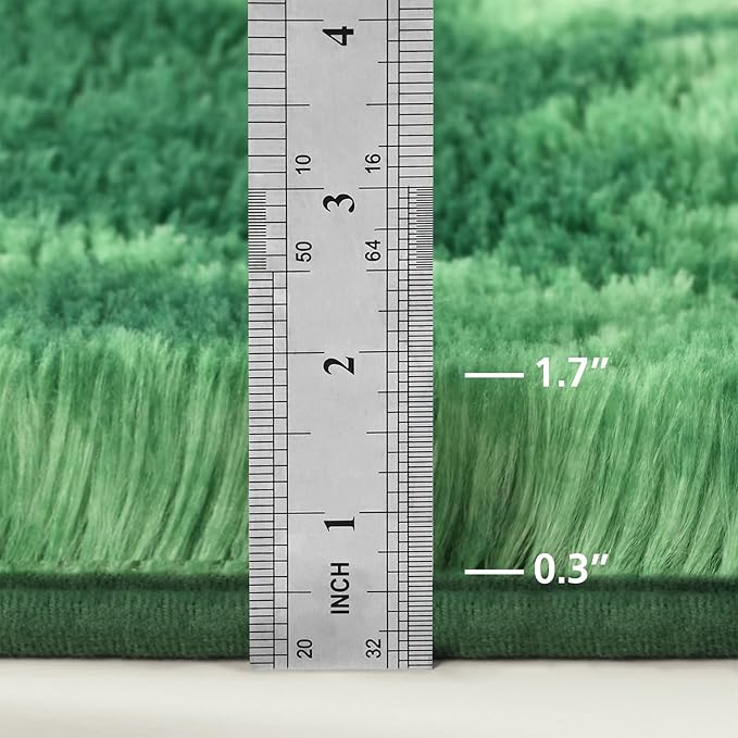 Deerhoo Large Shag Area Rugs 5 x 8, Plush Fuzzy Rugs for Living Room, Ultra Soft Fluffy Furry Rug for Bedroom, Indoor Carpet Nursery Rugs for Kids Room Home Decor, Tie-Dyed Emerald Green