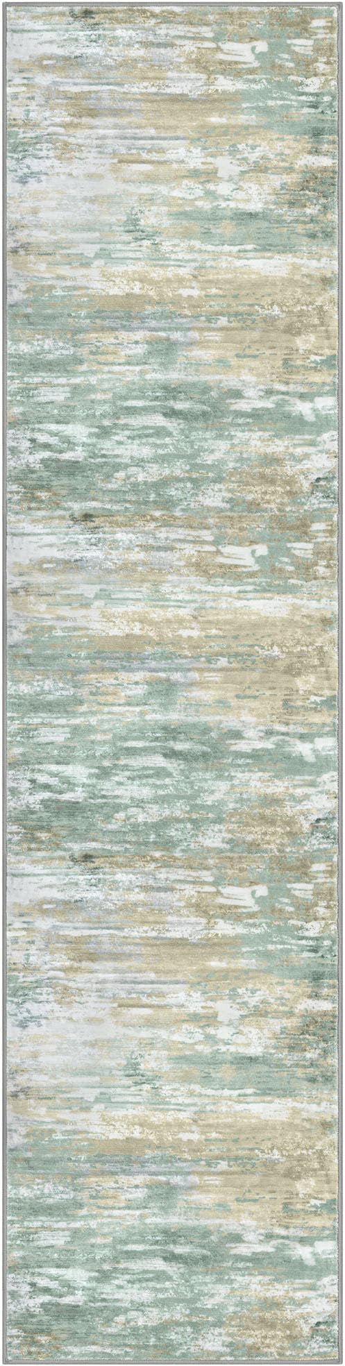 KOZYFLY Modern Abstract Hallway Runner Rug, 2x8 Kitchen Rugs Non-Slip Washable Soft Striped Runner Rugs, Print Light Green Yellow Carpet Runner for Entryway Bathroom Laundry Room Foyer