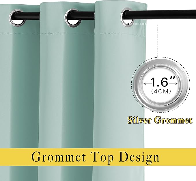 NICETOWN Aqua Blue Room Darkening Curtain Panels - Window Treatment Thermal Insulated Grommet Room Darkening Curtains/Panels/Drapes for Bedroom (2 Panels, 52 by 54, Aqua)