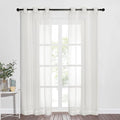 NICETOWN Beige Sheer Curtains Airy & Elegant for Windows, Grommet Top Soft Voile Textured Window Treatments Light Filter for French Door/Bedroom/Living Room, W37 x L84, 1 Pair