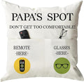 ONFAON Papa Gifts Throw Pillow Case, Papa's Spot Throw Pillow Covers 18 x 18 Inch,Birthday Christmas Thanksgiving Day Gifts for Papa Stepdad 2-Pocket