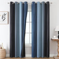 Estelar Textiler Navy Blue and Black Ombre Blackout Curtains 84 Inches Long 2 Panels, Thermal Insulated Gradient Drapes for Bedroom, Full Room Darkening Energy Saving Curtains for Living Room,52Wx84L