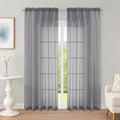 OWENIE Sheer Curtains 84 Inches Long 2 Panels Set, Sheer Grey Curtains for Living Room Bedroom 59 Inch Extra Wide, Modern Voile Filmy Rod Pocket Drapes, 2 Pcs, Each 59 W x 84L, Grey