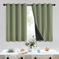 SimpleHome 100% Blackout Curtains for Bedroom,Thermal Insulated Sage Grommet Window Drapes Room Darkening Curtains for Living Room with Black Back,52 x 36 Inch,2 Panels