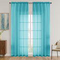 OVZME Turquoise Bedroom Curtains 2 Panel Sets 90 Inch Length, 59 Inch Extra Wide Light Filtering Light Weight Soft Window Treatment Panels for Study Room Living Room Guest Room, 59Wx90L Inches