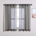 NICETOWN 45 Inch Sheer Curtains - Grommet Top Window Treatment Voile Panels for Bedroom & Kitchen & Loft (54" Wide, Dark Grey, Set of 2)